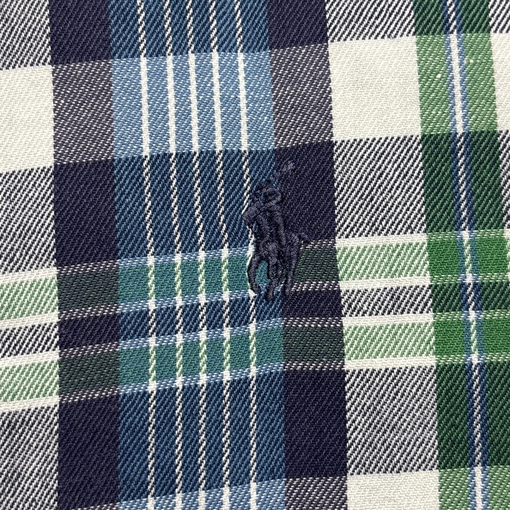 Ralph Lauren Blake Fit Blue White Plaid Mens XL Long Sleeve Button Down Shirt - Picture 6 of 8